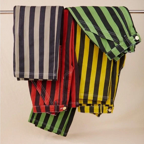 Big Bud Press Work Pants - Striped Black and Tan/Khaki/Greenish - Picture 3 of 10